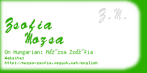 zsofia mozsa business card